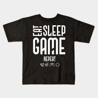 Eat Sleep Game Repeat Funny Gift for Video Games Lovers Tee Kids T-Shirt